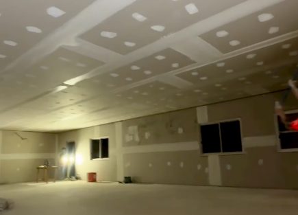 A large commercial space sheeted and set throughout, with the floor bare and the fit out still to come.